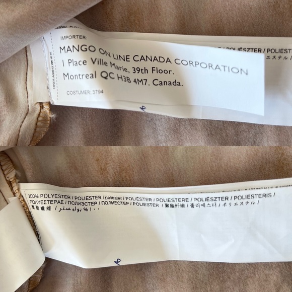 SOLD MANGO Tie-Dye Satin Round Collar Button Front Shirt Size S - Picture 13 of 16